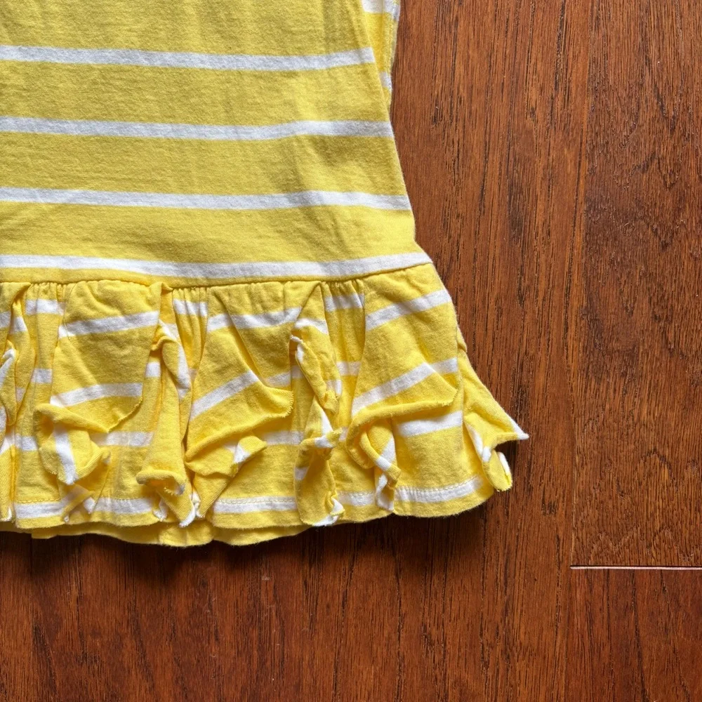 Ralph Lauren Yellow Striped Ruffle Dress | Size 18M